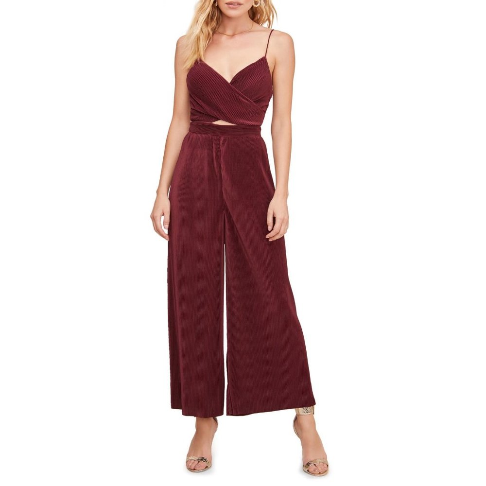 ASTR $79 Moroon Wrap Front Strappy Cut-out Jumpsuit